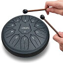 スリットドラムスチールタングドラムLEKATO金属ドラム11音6インチ打楽器マレット収納バッグ付き瞑想ヨガ禅(ネイビーブルー)
