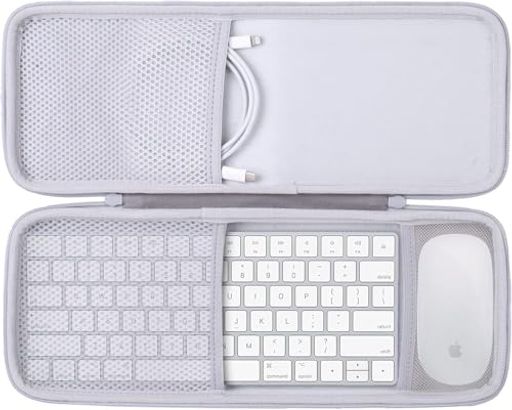 1. Apple(アップル) Magic Keyboard+Magicマウス —収納ケース 保護 (ご注意:Apple(アップル) Magic Keyboard+Magicマウス含まれません) 2. 耐久性が高く、何千もの開閉ファスナーに耐えることができるため、Apple Touch ID搭載Magic Keyboard を保護するために長期間使用できます。 3. Apple Magicキーボード の傷や汚れを防ぐために、内部に特別な柔らかいぬいぐるみが入ったハードEVA素材で作られています。 4. Magic Keyboard case 寸法:38x15x4cm 重量:375g材料: EVA. 5. Apple Magic Keyboard - 日本語(JIS) - シルバー を保護するために私たちのケースを選ぶことは間違いなく最良の選択です。保管する場合でも外出する場合でも、そのような保護ボックスを持たない理由はありません。