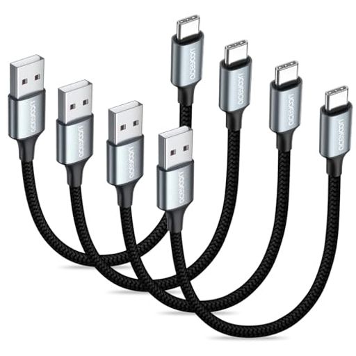 Rakuten - aceyoon USB Type C ケーブル 20cm 短い 4本セット タイプC ケーブル 0.2M 最大3A USB-A to USB-C 20センチ 高耐久ナイロン編み USB-C 機器に対応