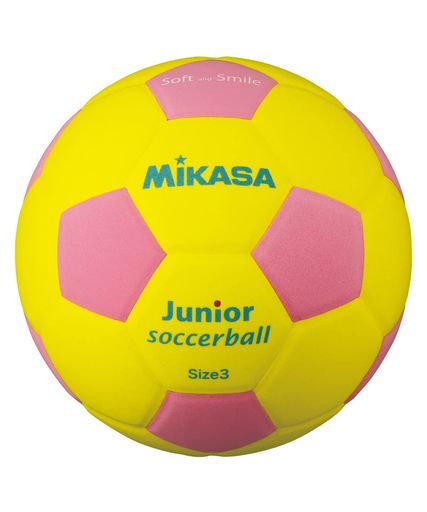 ミカサ(MIKASA)ジュニアサッカーボール3号スマイルサッカー約150gイエロー/ピンクSF3J-YP推奨内圧0.10~..
