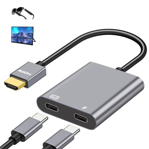 HDMItoUSBC変換アダプタ4K@60HzhubOneAirpro2ARスマートグラスHDMIモニター拡張アダプターAdapterARスマートグラスRay-N0Air3s/R0ki-d/TCLnxtwear