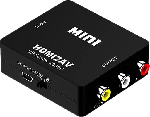【HDMItoRCA変換】このHDMItoRCA変換コンバーターはHDMIをAVコンポジット及びFL/FRオーディオに変換できます。お客様が高画質のHDMI動画を普通のテレビ、VHS、DVDなどのことが体験できます。CVBSの受信が可能、(解析度480i、576i)NTSC/PAL2切替可能。 【機能】1、SCALEDOWN動画処理でHDMIを576I、480I1080P(PAL/NTSC)の動画に変換させます。2、自動的にHDCPを識別、前端HDMIの設置されたKEY(HDCP)を強制解除。3、DACチップの処理でHDMIデジタルオーディオをアナログステレオに変換。4、先端の動画技術を採用して、画面の輝度、コントラスト及び彩度を強化します。5、変換後のCVBSの効果は十分的な解析度を持っています。(前世代のHDMITOCVBSよりもっと鮮明) 【技術】1、コンパクトなサイズ。最新技術で生産されたデジタル化チップは24時間連続作業でも、発熱が小さくて、安定的に作業し続けつます。2、3D補助技術を採用し、高速変化の動画の不安定な現象を有効的に消除します。