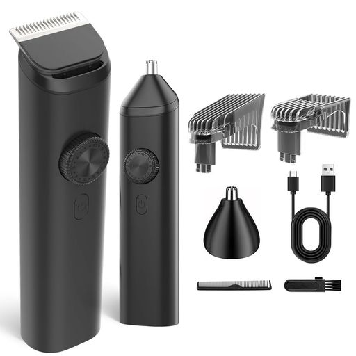 「2025年業界革新」バリカンメンズIPX8全身防水20段階刈り長さ調節0.5-20mm対応鼻毛カッター機能静音電..