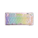 OUSEITECHXAulaF81ゲーミングキーボードメカニカル透明キーボード透明キーキャップ81キーワイヤレスホットスワップ対応RGBバックライトBT4.0、BT5.0/2.4G/USB-Cガスケット搭載