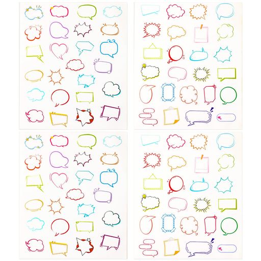 METBOUメッセージシール100枚色紙寄せ書き色紙シール吹き出し色紙メッセージ卒業式卒園式退職