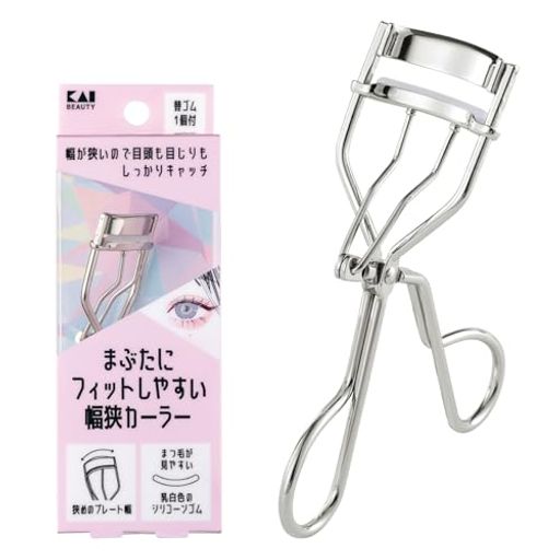 Lower Eyelashes - 貝印KAIまぶたにフィットしやすいアイラッシュカーラービューラー幅狭まつ毛はさむタイプKQ3208