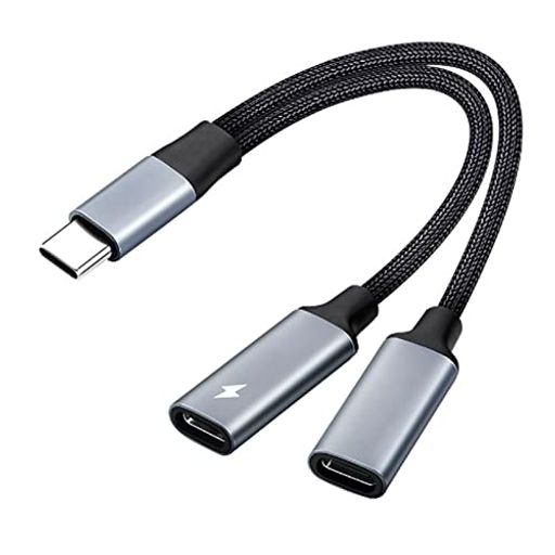 2in1タイプC高速充電イヤホン変換ケーブルType-CイヤホンジャックUSBCPD充電アダプ...