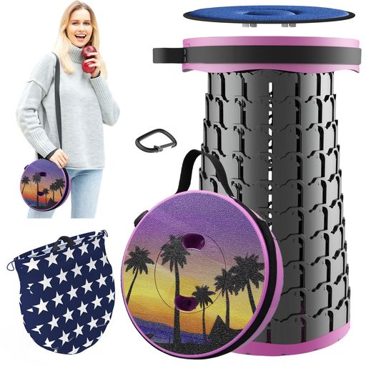 LOCYOP折り畳み椅子軽量コンパクトクッションつき伸縮式チェア高さは46cmまで調整可能耐荷重270kgおりたたみいすおしゃれアウトドアキャンプ登山行列待ち風呂花見花火大会釣り運動会室内…