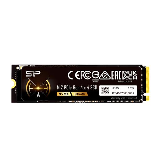 シリコンパワー 1TB US75 NVMe PCIe Gen4 M.2 2280 SSD R/W 最大7000/6000MB/s Playstation 5対応 SP01KGBP44US7505