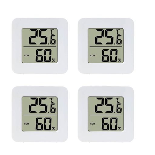 DONGFANGB温湿度計4個入りLCD爬虫類温度計デジタル温度湿度計ミニデジタル温度計湿度計検知温度変化ペ..