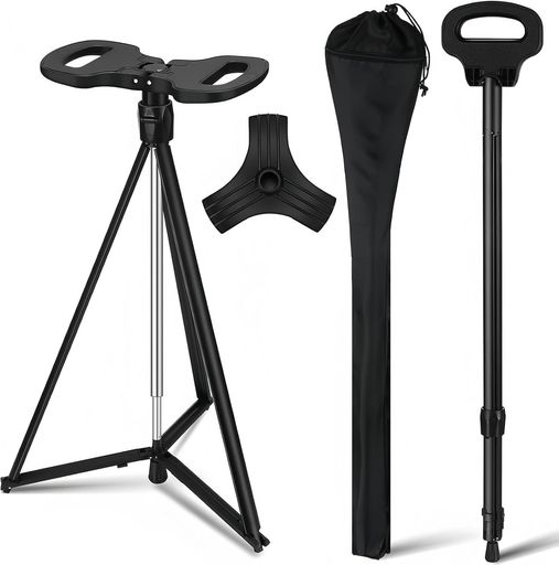 NODIBRO折りたたみ杖ステッキチェア杖椅子になる軽量シート付き杖男女高齢者登山歩行支援散歩ハイキン..