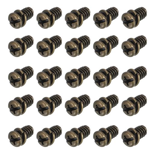 Rakuten - PATIKIL20個入りシーリングファンブレード用ネジ、1/4”-20x3/8カーボンスチール製クロスパンヘッドモーター交換用ネジ照明用シーリングファン、銅色