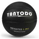 YANYODOバスケットボール7号球ヘビーウエイトPU革スキルトレーニング練習用屋外・屋内用大人・高学生・大学生用ギフトブラック1.3kg