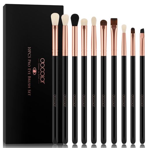 docolorドゥカラーアイシャドウブラシメイクブラシセット10本人気ブレンディングブラシアイライナーブラシアイメイクブラシ高発色化粧ブラシセット高級繊維毛超柔らかい手入れやすい