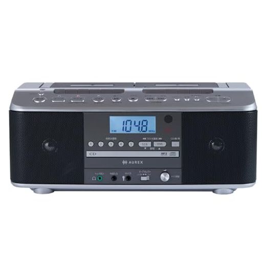 CDプレーヤー部:チャンネル数 2チャンネルステレオ CDプレーヤー部 メディア:CD、CD-R/RW(CD-DAフォーマット/MP3オーディオファイルで記録された音楽ディスク) ラジオ部 受信周波数:FM 76.0~108.0MHz AM 531~1,710kHz カセットテープレコーダー部 早送り・巻き戻し時間:約2分(C60) カセットテープレコーダー部 推奨テープ:ノーマルカセットC60 電源:AC100V 50/60Hz、DC9V、単2形乾電池x6本(別売) 入出力端子(AUX):外部入力/ヘッドホン出力:直径3.5mmステレオミニジャック マイク入力:直径3.5mmモノラルミニジャック 外形寸法:351(幅)x141(高さ)x203(奥行)mm(突起物含まず) 356.5(幅)x147(高さ)x229.5(奥行き)mm(突起物含む) 質量:約2.6Kg(乾電池含まず) 約3.0kg(乾電池含む) 付属品:電源コード、リモコン、リモコンホルダー、デュエット用ジャック、保証書付取扱説明書