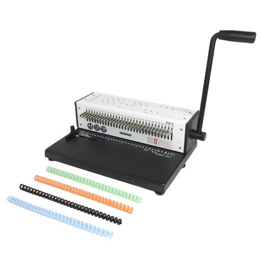 RAYSOONERKD-15製本機1~30穴まで調整可能穴あけパンチ丸穴A4、A5、B5用紙対応ピッチ調整15枚パンチ可能..