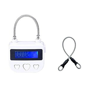 タイマー式南京錠スマホ依存症対策USB充電式すタイマーロックタイムロック南京錠タイム南京錠LCDディスプレ時間式南京錠(ホワイト)