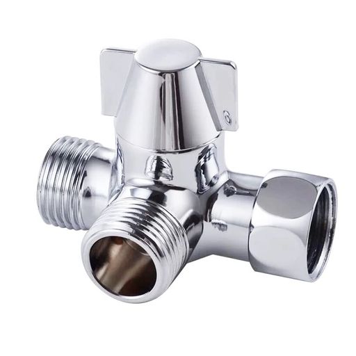 G1/2対応銅製分岐栓シャワー切換バルブ付3ウェイシャワーアダプター分岐シャワーヘッドTアダプター分岐水栓3方向分岐栓切換バルブ弁ダイバータシャワーヘッド用交換部品水栓蛇口分岐…