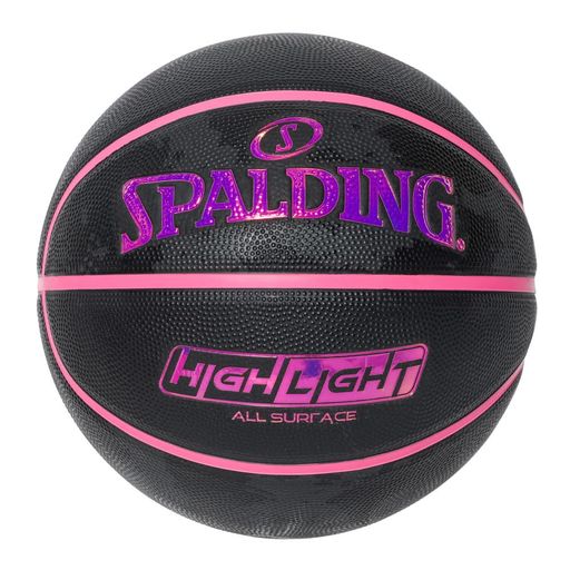 SPALDING(スポルディング)バスケットボールハイライトラバーブラックxピンク5号球85-159J