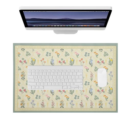 CAPASTEC デスクマット マウス対応 デスクパッド 大型マウスパッド PU 防水 断熱 耐久性 杏色 緑 60*40cm