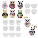 DERYARCLE シリコンモールド シャカシャカ 6種類セット 流砂型 動物 クマ/ウサギ/カエル/ネコ/パンダ/ハムスター/ハート フィルム20枚付き レジ...