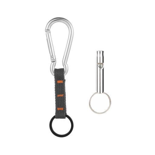 [EMERSPRING]アウトドカラビナキーホルダーベルト/キーリング/緊急ホイッスル付き多機能カラビナキーフ..