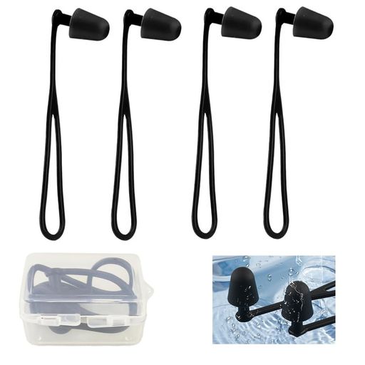 XIANFQNKJ水泳耳栓シリコン製耳栓2ペア高弾力脱落防止収納ケース付き繰り返し使える耳保護子供・大人兼..