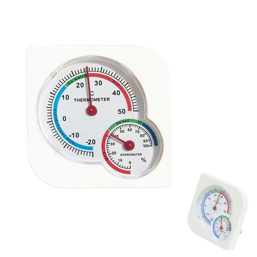 爬虫類両生類の飼育に最適電池不要機械式温湿度計(置き掛け兼用)