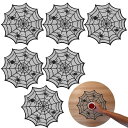 蜘蛛の巣ランチョンマット6枚セットハロウィンテーブルマット防汚断熱滑り止めプレースマットプレイスマット食卓飾り雰囲気お手入れ簡単キッチン家庭用レストラン用パーテ...