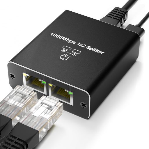 LanハブLan分配器RJ45Lanケーブル分岐1000Mbpsスイッチングハブ1入力2出力有線LAN中継器Cat5/Cat5e/Cat6/Cat7/Cat8対応ネットワーク拡張Switch/PS5/PS4に対応2台同時使用