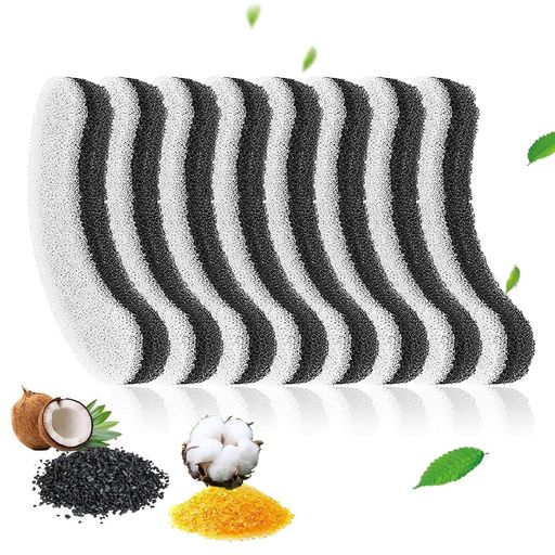 猫給水器フィルターペット給水機軟水化フィルターイオン交換樹脂フィルターヤシ殻活性炭多重濾過ト8枚(黒い)