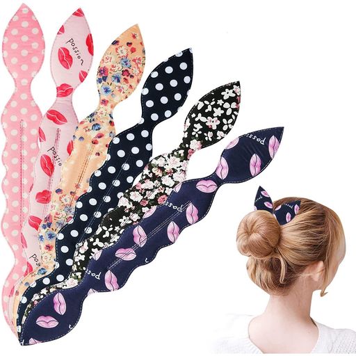 Doyimeお団子ヘアメーカーお団子ヘアアレンジ【6個セット】お団子グッズ優雅ヘアアクセサリー蝶結び髪..