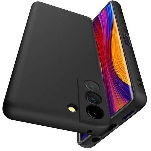 GalaxyS22用ケース米軍MIL規格耐衝撃TPUリキッドSCG13SC-51Cシリコンカバーストラップホール付き薄型軽量ギャラクシーs22対応スマホカバー耐久性柔軟性擦り傷防止落下防止指紋防止防塵カバー黒