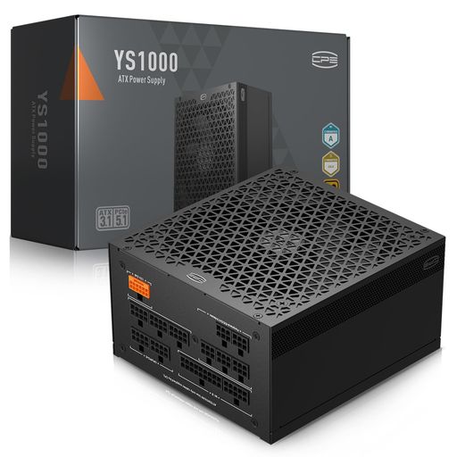 PCCOOLERCPSPSUYS1000電源、1000W80PlusGold認定完全モジュラーPCIe5.1&ATX3.1、幅広い互換性、135mmFDBファン、フルジャパン電解コンデンサ