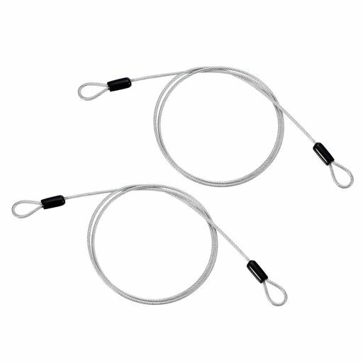 PATIKILループ付き1/8”直径ビニール被覆ステンレス鋼ケーブル2個3.3フィート(40”)柔軟なワイヤーロープ..