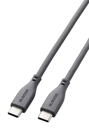 樂天商城 - エレコム USB C ケーブル USB PD対応 100W 50cm シリコン素材 やわらか グレー 【iPhone 16 シリーズ 対応検証済】 MPA-CC5PSS05GY
