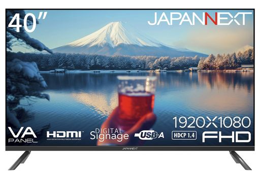 JAPANNEXT 40インチ モニター フルHD 1920x1080解像度 VA ディスプレイ (HDMI/スピーカー内蔵/VESA対応) JN-V40TFHD-U