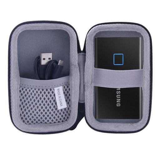 用のSamsungT9T7T5Touch外付SSD500GB1TB2TB専用保護キャリングケース旅行収納ケース-waiyuJP(黒)