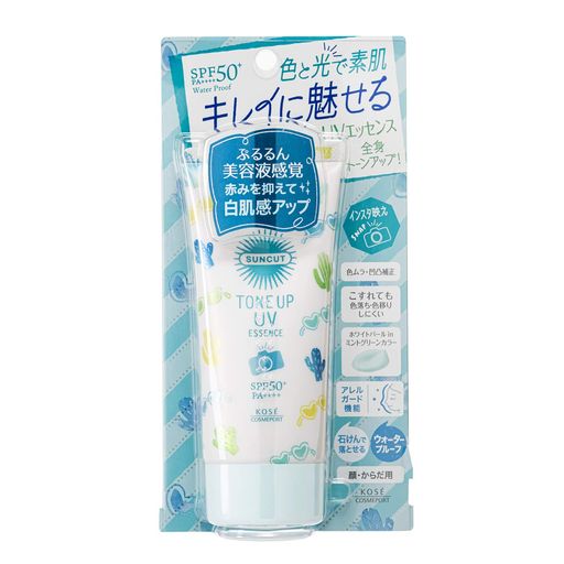KOSEサンカット日焼け止めトーンアップUVエッセンスミントグリーンカラーコントロールウォータープルーフ80gクリスタルフローラルの香り KOSEサンカット日焼け止めトーンアップUVエッセンスミントグリーンカラーコントロールウォータープルーフ80gクリスタルフローラルの香り