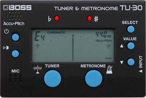 Bose - BOSSボスTU-30クロマチックチューナー&メトロノーム内蔵マイク/インプット搭載ギター/ベース/アコースティック楽器単4電池駆動基準音発音機能