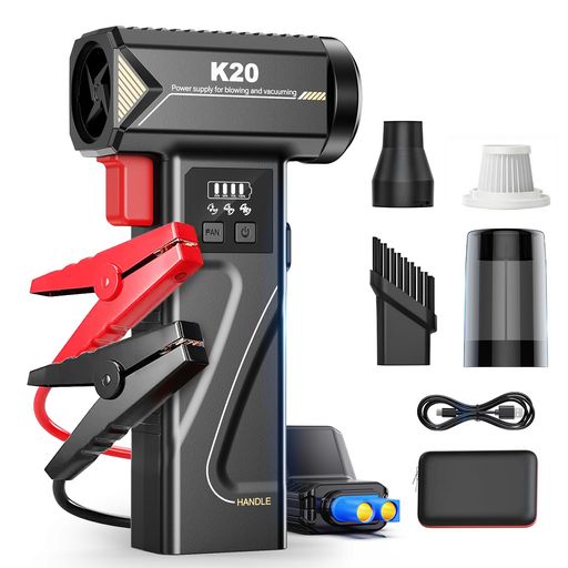 ジャンプスターター4in1多機能エンジンスターターエアダスター超強力80000RMP高速回転無段階風量調整車..