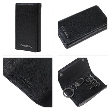 DIESEL ディーゼル キーケース キーホルダー キーチェーン レザー 本革 KEY CASE O X03922 PR271 ブラック 黒 ブラウン メンズ