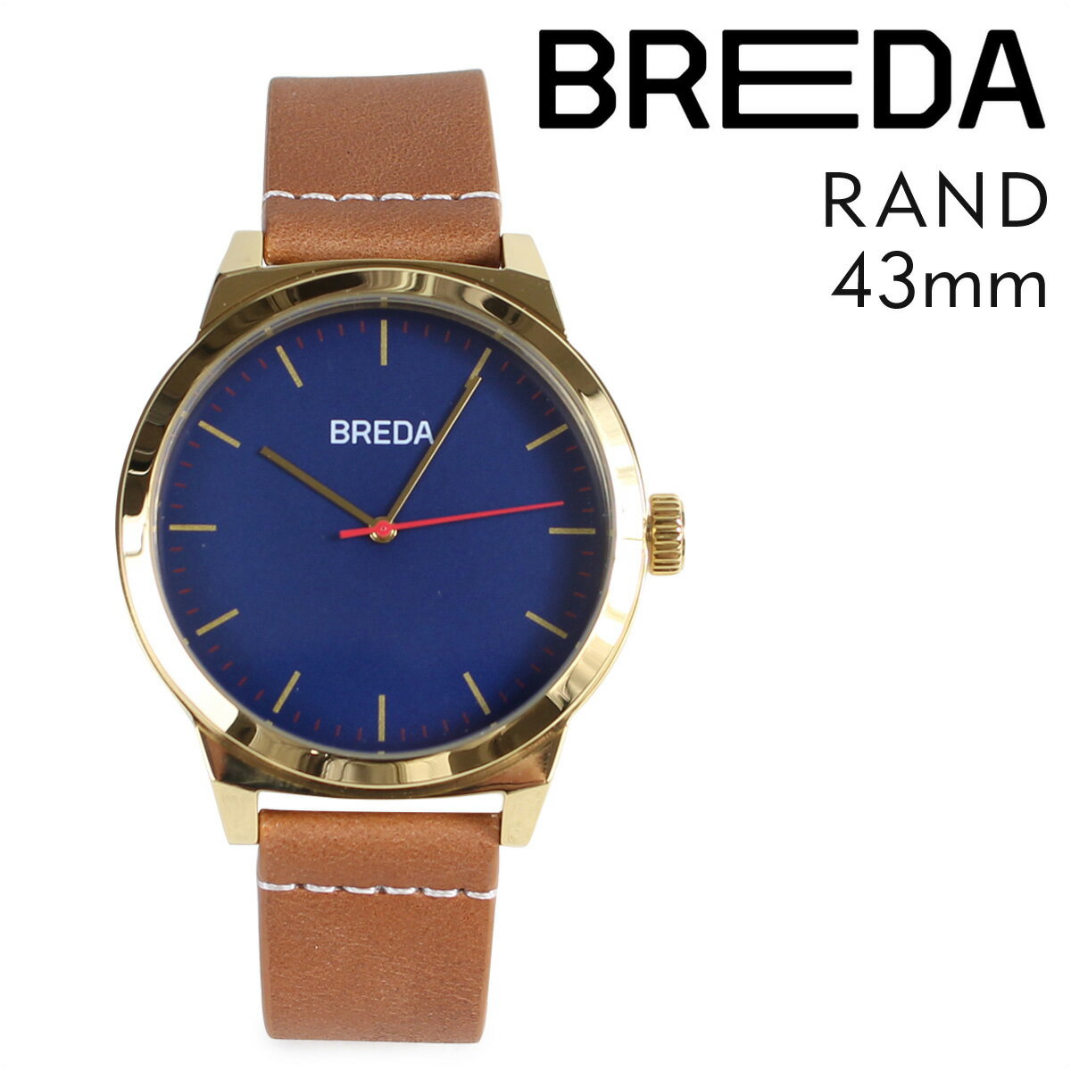 【最大1000円OFFクーポン配布中】 BREDA ブレダ 腕時計 43mm メンズ 時計 ランド RAND 8184C ゴールド/ブラウン