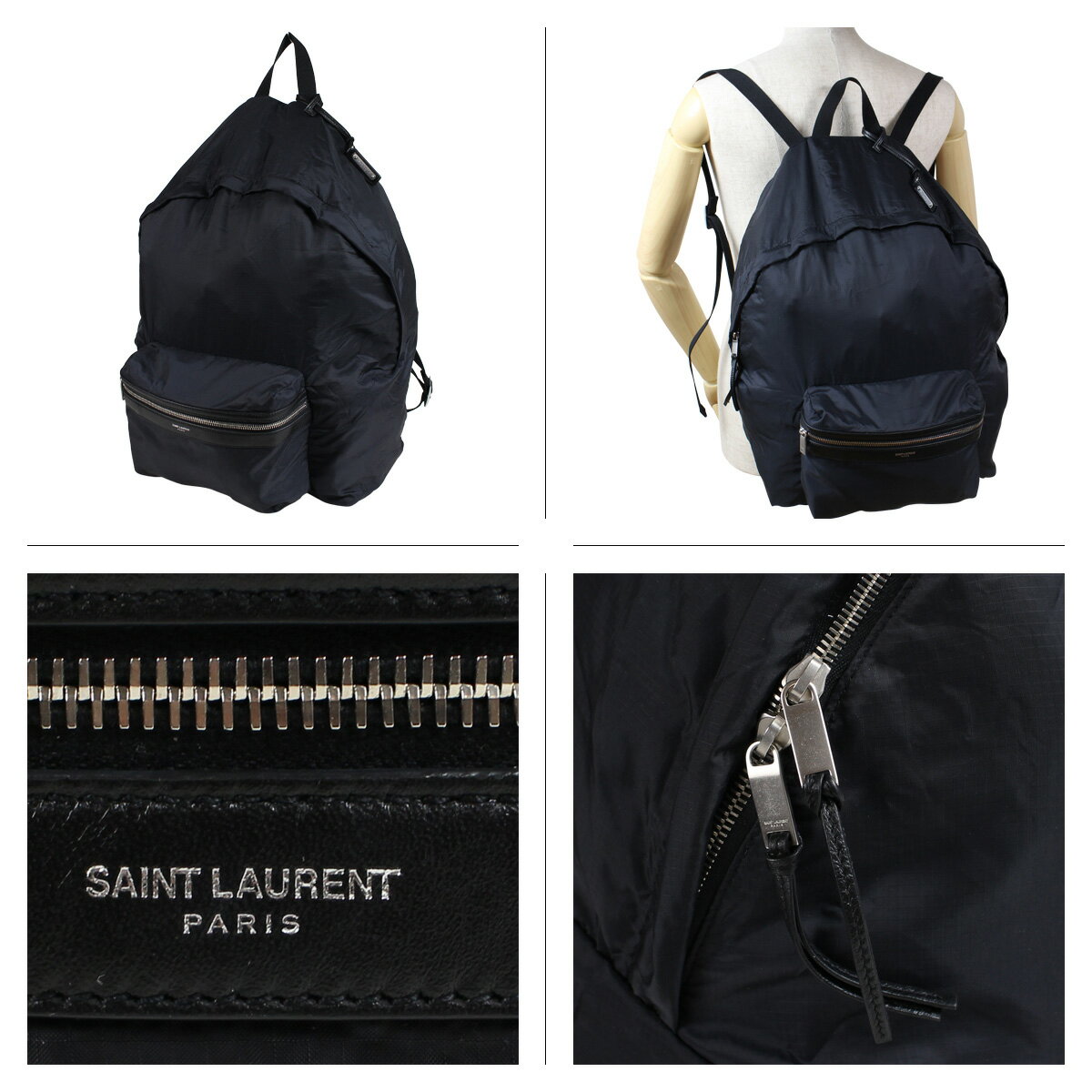 【最大1000円OFFクーポン配布中】 SAINT LAURENT PARIS サンローラン パリ バッグ メンズ レディース バックパック リュック DOUBLE TOP ZIP BACKPACK ブラック 黒 524903 9RP1E 3