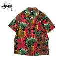 【最大1000円OFFクーポン配布中】 STUSSY ステューシー シャツ メンズ 半袖 WATERCOLOR FLOWER SHIRT ブラック 黒 1110023