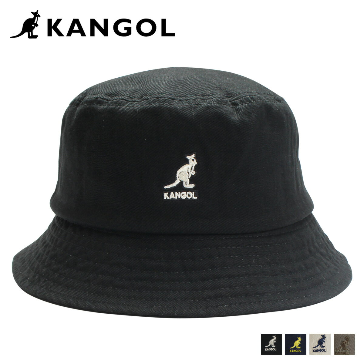 KANGOL カンゴール ハット キャップ 帽子 バケットハット メンズ レディース WASHED BUCKET ブラック ネイビー ベージュ オリーブ 黒 100169215
