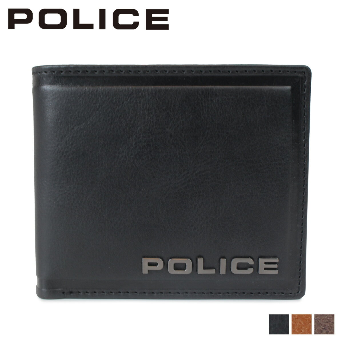 POLICE |X z ܂ Y U[ EDGE SHORT WALLET ubN L _[N uE  PA-58000