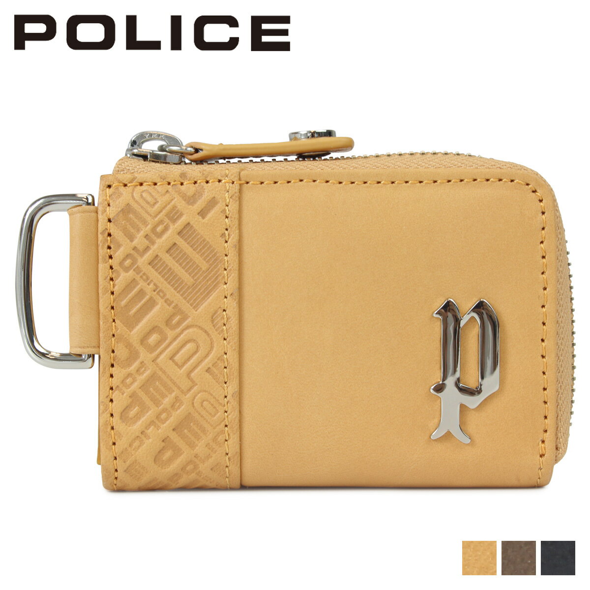 【最大1000円OFFクーポン配布中】 POLICE ポリス 財布 小銭入れ コインケース メンズ ラウンドファスナー レザー CIRCUIT COIN PURSE ブラック グレー キャメル 黒 PA-6101