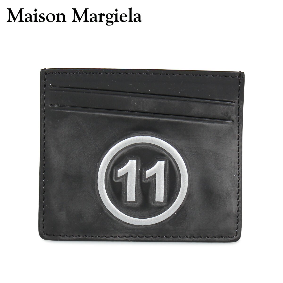 MAISON MARGIELA メゾンマルジェラ カードケース 名刺入れ 定期入れ メンズ レディース CARD CASE レザー ブラック 黒 S35UI0432 P0047