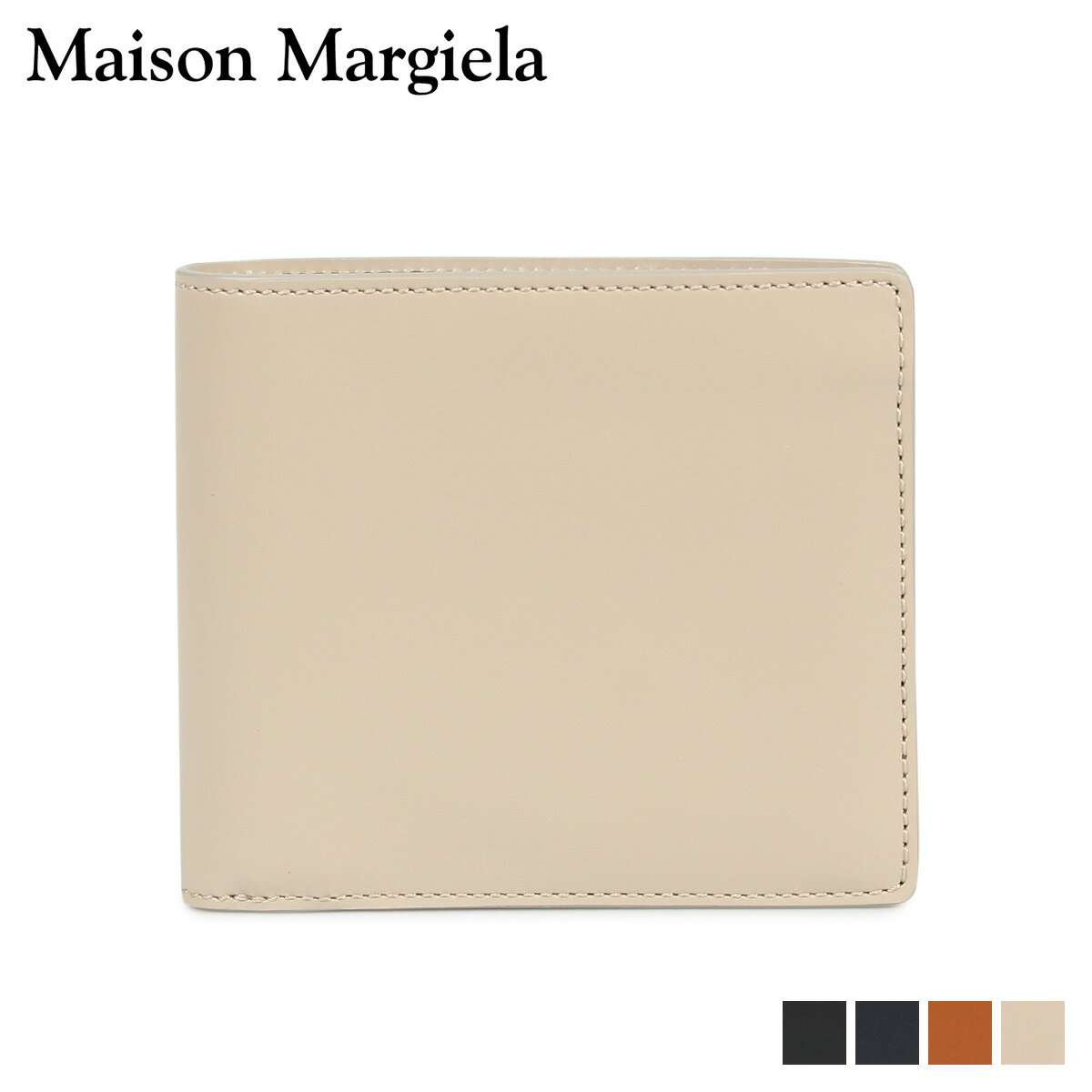 メゾン マルジェラ 財布 メンズ MAISON MARGIELA メゾンマルジェラ 財布 二つ折り メンズ レディース BI-FOLD WALLET レザー ブラック ダーク ネイビー ベージュ ブラウン 黒 S35UI0435 P2714